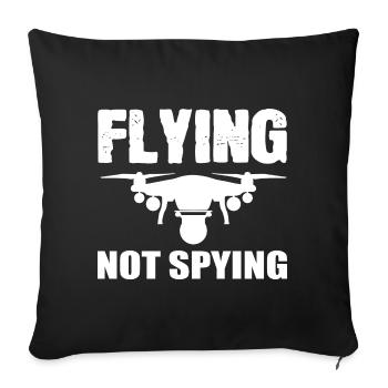 Fliegende Drohne Drohnenpilot - Sofakissenbezug 45 x 45 cm - Schwarz - Vorne