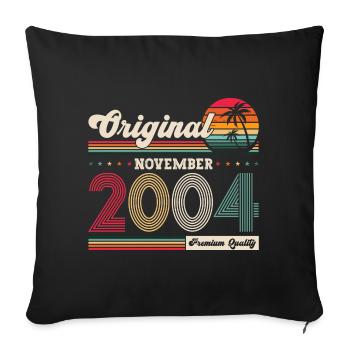 19th Birthday Vintage November Vintage 2004 - Sofa pillowcase 17,3'' x 17,3'' (45 x 45 cm) - black - Front