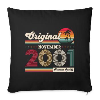 22nd Birthday Vintage November Vintage 2001 - Sofa pillowcase 17,3'' x 17,3'' (45 x 45 cm) - black - Front