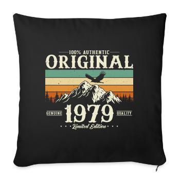 Vintage 1979 né anniversaire Vintage cadeau - Housse de coussin décorative 45 x 45 cm - noir - Devant