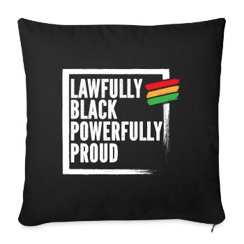 Histoire des Noirs, Fierté noire, avocate - Housse de coussin décorative 45 x 45 cm - noir - Devant