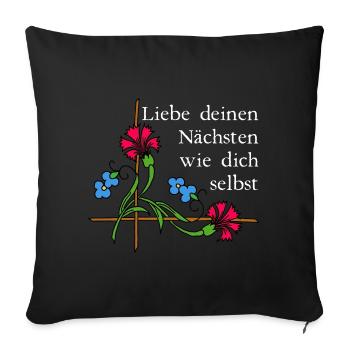 Charité 2 - Housse de coussin décorative 45 x 45 cm - noir - Devant