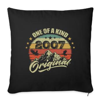 2007 Birthday vintage 2007 retro born in 2007 - Sofa pillowcase 17,3'' x 17,3'' (45 x 45 cm) - black - Front