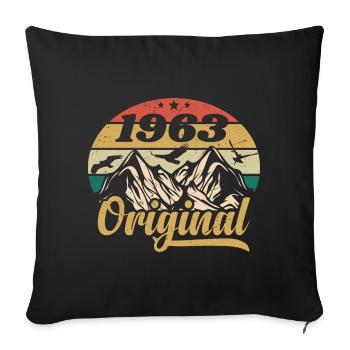 Original 1963 Vintage Birthday Gift 1963 - Sofa pillowcase 17,3'' x 17,3'' (45 x 45 cm) - black - Front