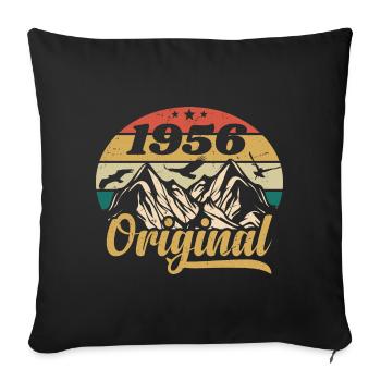 Original 1956 Vintage Geburtstagsgeschenk 1956 - Sofakissenbezug 45 x 45 cm - Schwarz - Vorne