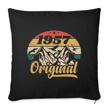 Original 1957 Vintage Birthday Gift 1957 - Sofa pillowcase 17,3'' x 17,3'' (45 x 45 cm) - black - Front