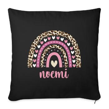 Noemi Regenbogen Name Geburtstag Noemi - Sofakissenbezug 45 x 45 cm - Schwarz - Vorne