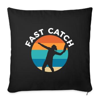 Fast Catch Bumerangwerfer - Sofakissenbezug 45 x 45 cm - Schwarz - Vorne