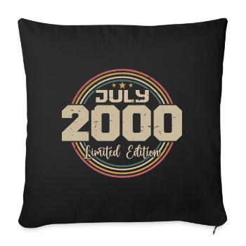 2000 Birthday July 2000 Gift July 2000 - Sofa pillowcase 17,3'' x 17,3'' (45 x 45 cm) - black - Front