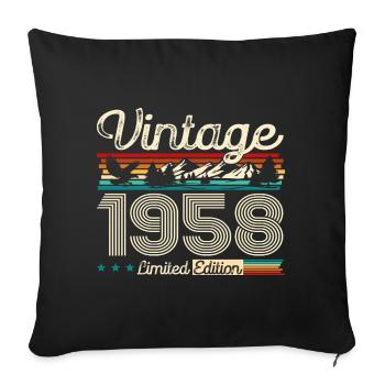 66ème Anniversaire Légende Millésime 1958 Millésime 58 - Housse de coussin décorative 45 x 45 cm - noir - Devant