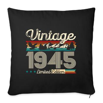 80ème Anniversaire Légende Millésime 1945 Vintage 45 - Housse de coussin décorative 45 x 45 cm - noir - Devant