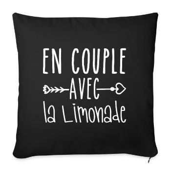 Couples with Lemonade, Lemonade Fans Gift - Sofa pillowcase 17,3'' x 17,3'' (45 x 45 cm) - black - Front