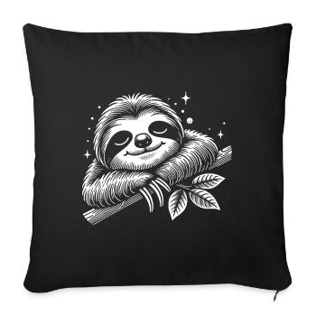 Cute sleepy sloth getting calm - Sofa pillowcase 17,3'' x 17,3'' (45 x 45 cm) - black - Front