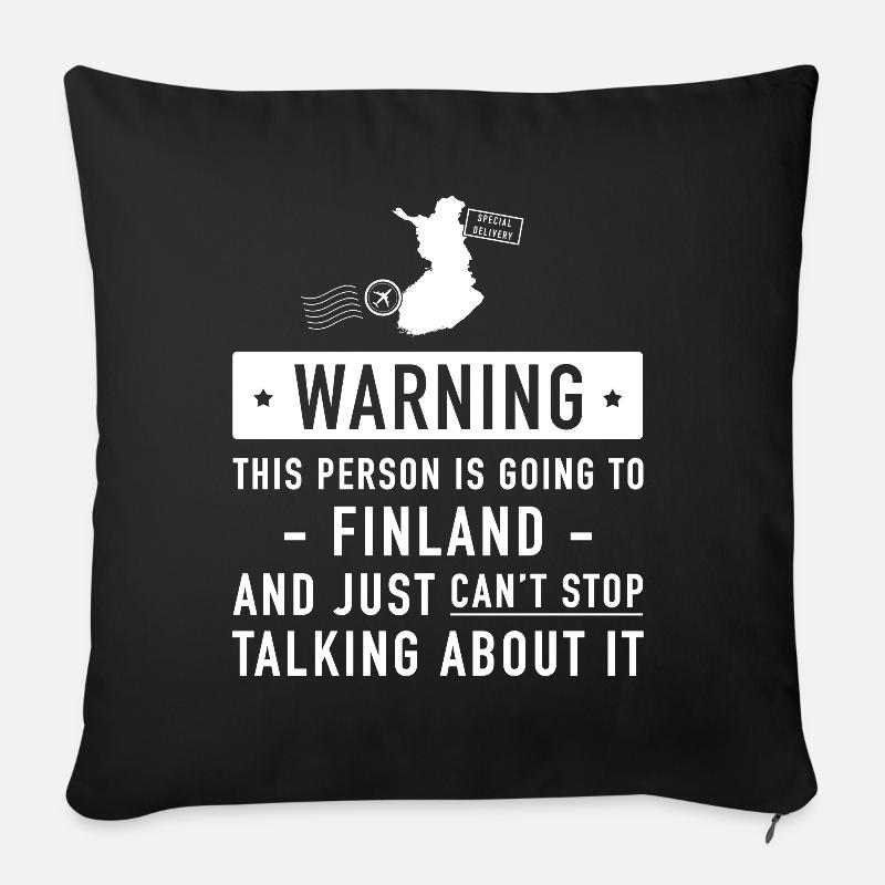 Finnland ursprüngliches Feiertagsgeschenk - Sofakissenbezug 45 x 45 cm - Schwarz