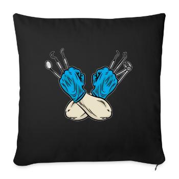 dentist - Sofa pillowcase 17,3'' x 17,3'' (45 x 45 cm) - black - Front