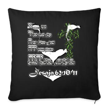 Yahweh Jeshua Lion Cross - Sofa pillowcase 17,3'' x 17,3'' (45 x 45 cm) - black - Front