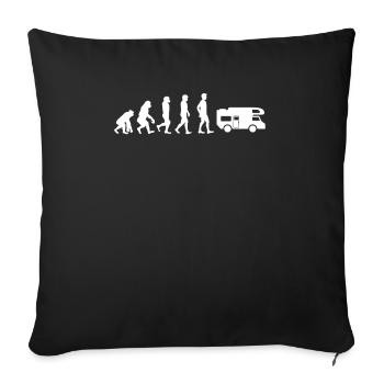 Camper motorhome caravan camper van & camping van - Sofa pillowcase 17,3'' x 17,3'' (45 x 45 cm) - black - Front