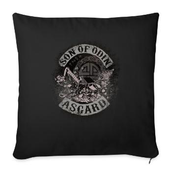 Son of Odin Asgard Thor Viking gift biker - Sofa pillowcase 17,3'' x 17,3'' (45 x 45 cm) - black - Front