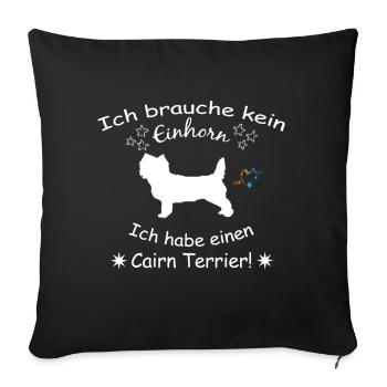 Cairn Terrier - Cairn Terrier Hund - Sofakissenbezug 45 x 45 cm - Schwarz - Vorne