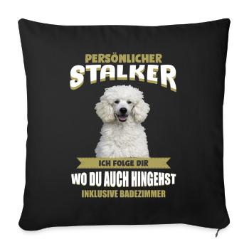 Pudel - Pudel Hund - Sofakissenbezug 45 x 45 cm - Schwarz - Vorne