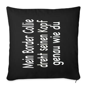 Border Collie - Border Collie Hund - Sofakissenbezug 45 x 45 cm - Schwarz - Vorne