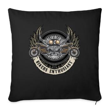 Biker Skull Biker Enthusiast Biker Biker Boyz - Sofa pillowcase 17,3'' x 17,3'' (45 x 45 cm) - black - Front