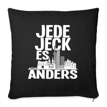 Köln Sprüche Kölsch Heimatliebe Veedel - Sofakissenbezug 45 x 45 cm - Schwarz - Vorne