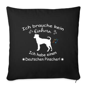 Deutscher Pinscher - Sofakissenbezug 45 x 45 cm - Schwarz - Vorne