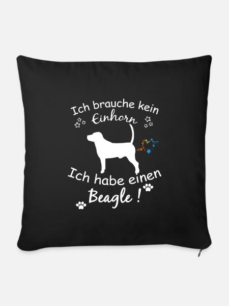 Beagle Hund - Beagle - Sofakissenbezug 45 x 45 cm - Schwarz