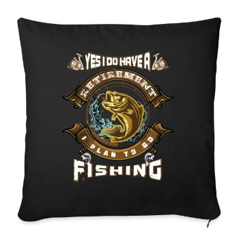 Pêche Fish Lover Fish vêtements de poisson - Housse de coussin décorative 45 x 45 cm - noir - Devant