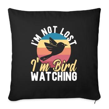 Observatoire des oiseaux Ornithologe - Housse de coussin décorative 45 x 45 cm - noir - Devant