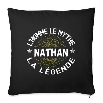 L'homme le mythe la légende - Cadeau Nathan. - Housse de coussin décorative 45 x 45 cm - noir - Devant