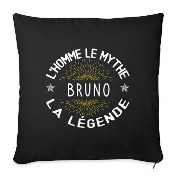 L'homme le mythe - Cadeau Anniversaire Bruno - Housse de coussin décorative 45 x 45 cm - noir - Devant