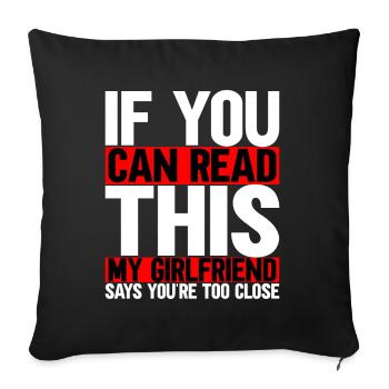 Copine Couple Amour Couple Cadeau - Housse de coussin décorative 45 x 45 cm - noir - Devant