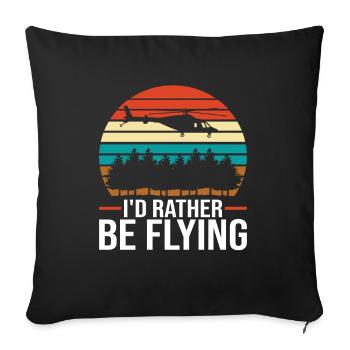 Hélicoptère pilote hélicoptère - Housse de coussin décorative 45 x 45 cm - noir - Devant