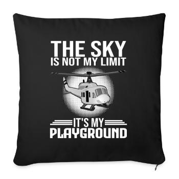 Hélicoptère pilote hélico hélicoptère - Housse de coussin décorative 45 x 45 cm - noir - Devant