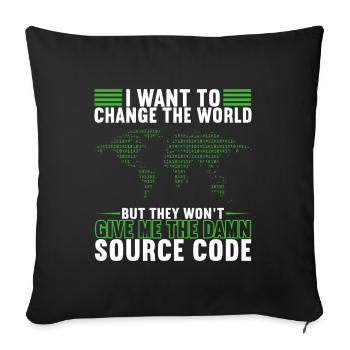 Programmeur Informaticien Programmation - Housse de coussin décorative 45 x 45 cm - noir - Devant
