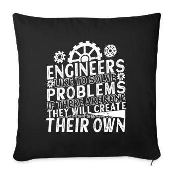 Engineer Mechanical Engineer Civil Engineer - Sofa pillowcase 17,3'' x 17,3'' (45 x 45 cm) - black - Front