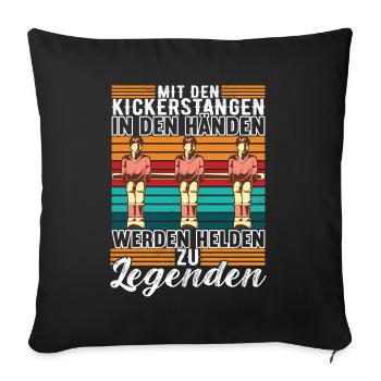 Tischfußball Tischkicker - Sofakissenbezug 45 x 45 cm - Schwarz - Vorne