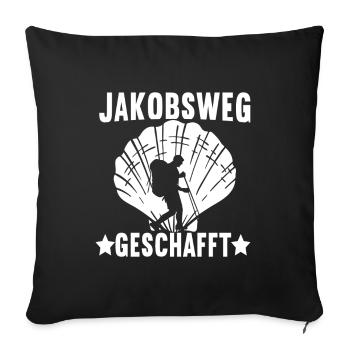 Jakobsweg Pilgern - Sofakissenbezug 45 x 45 cm - Schwarz - Vorne