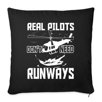 Helicopter Pilot - Sofa pillowcase 17,3'' x 17,3'' (45 x 45 cm) - black - Front