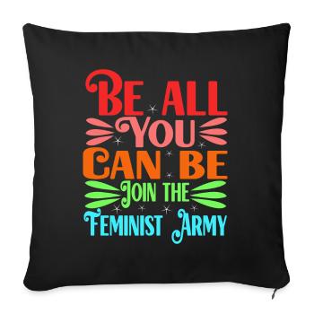 Feminism Feminist - Sofa pillowcase 17,3'' x 17,3'' (45 x 45 cm) - black - Front