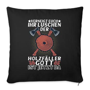 Holzfäller Förster - Sofakissenbezug 45 x 45 cm - Schwarz - Vorne