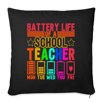 Teacher Teacher - Sofa pillowcase 17,3'' x 17,3'' (45 x 45 cm) - black - Front