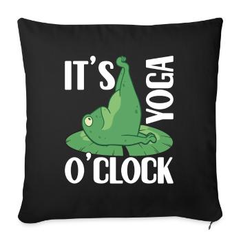 Frog Yoga - Sofa pillowcase 17,3'' x 17,3'' (45 x 45 cm) - black - Front