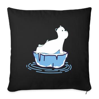 Yoga Polar Bear - Sofa pillowcase 17,3'' x 17,3'' (45 x 45 cm) - black - Front