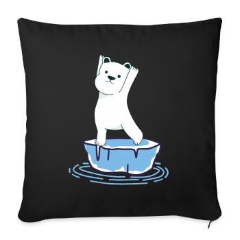 Yoga Polar Bear - Sofa pillowcase 17,3'' x 17,3'' (45 x 45 cm) - black - Front