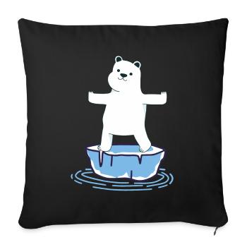 Yoga Polar Bear - Sofa pillowcase 17,3'' x 17,3'' (45 x 45 cm) - black - Front