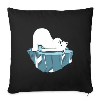 Yoga Polar Bear - Sofa pillowcase 17,3'' x 17,3'' (45 x 45 cm) - black - Front