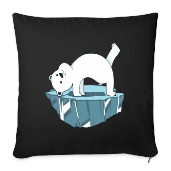 Yoga Polar Bear - Sofa pillowcase 17,3'' x 17,3'' (45 x 45 cm) - black - Front